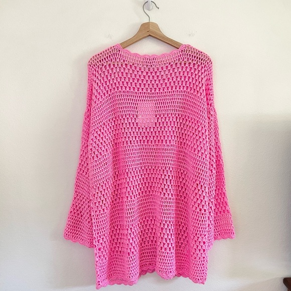 NWT Show Me Your Mumu Paula Pullover Crochet Knit Coverup Bubblegum Pink Small - Picture 8 of 15